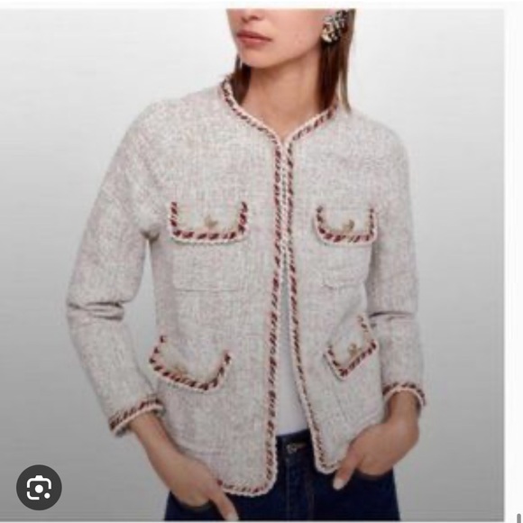 SOLD Zara tweed knit blazer jacket - Picture 6 of 6